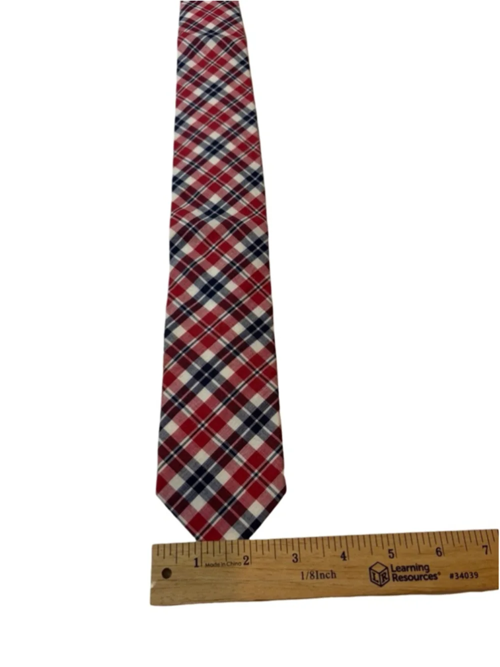 Brooks Brothers Plaid Silk Tie Red Navy Check Classic Preppy USA